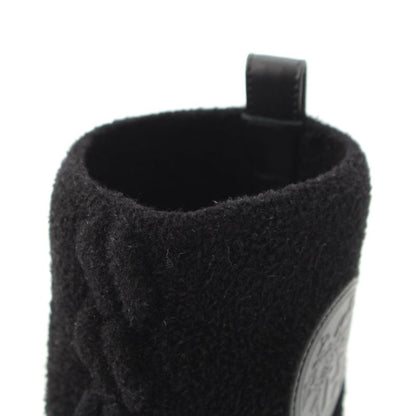 Hermes Voltige Wool Leather Exlibris Knit Boots Black 35 2 1