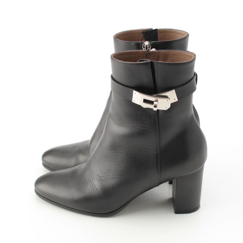 Hermes Saint Germain Kelly Short Boots Black 36