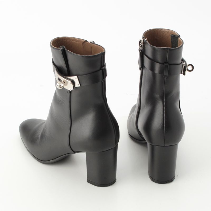 Hermes Saint Germain Kelly Short Boots Black 36
