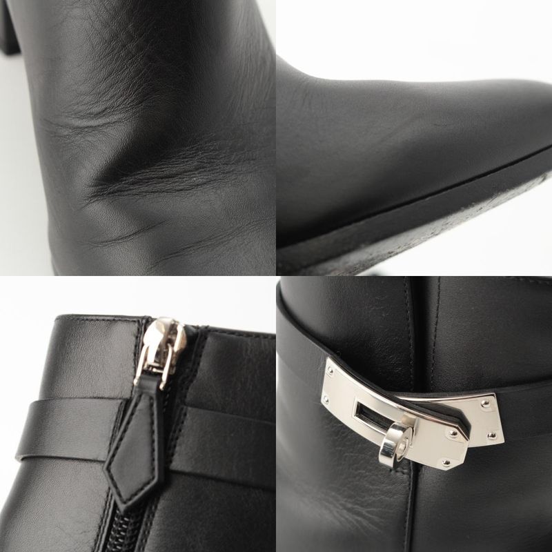 Hermes Saint Germain Kelly Short Boots Black 36