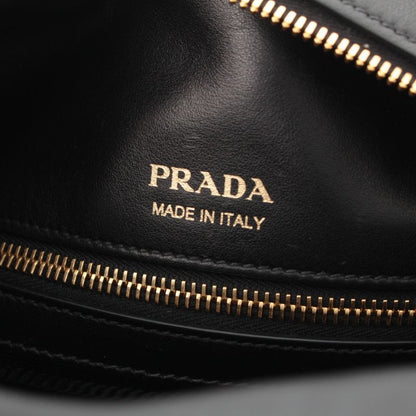 Prada Madras Leather Logo Flower Bow Ring 2-Way Shoulder Handbag Multicolor