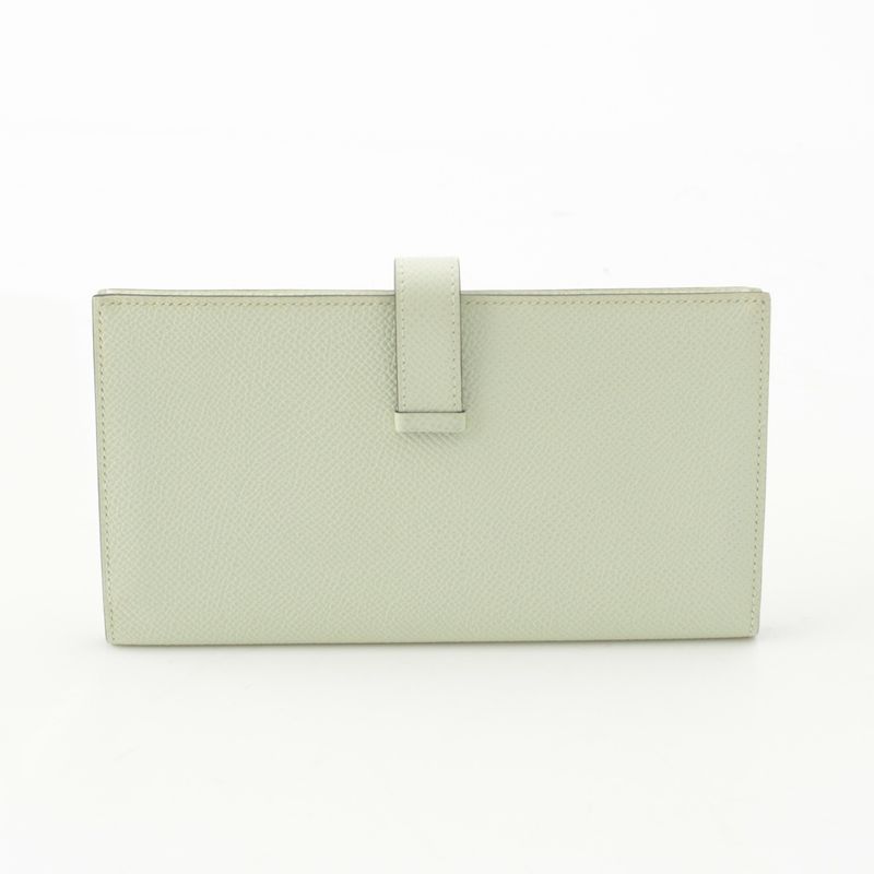 Hermes Bearn Souffle Epsom Wallet Silver Valfiz
