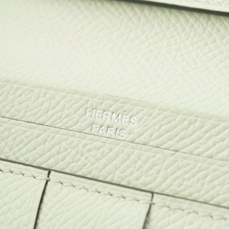 Hermes Bearn Souffle Epsom Wallet Silver Valfiz
