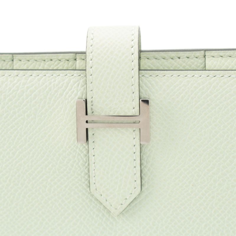 Hermes Bearn Souffle Epsom Wallet Silver Valfiz