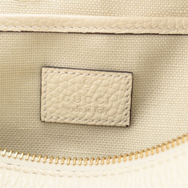 Gucci Horsebit Half Shoulder Bag White
