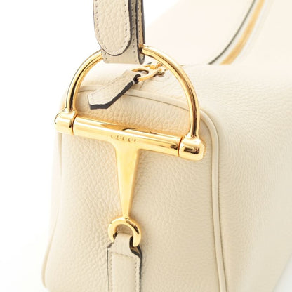 Gucci Horsebit Half Shoulder Bag White