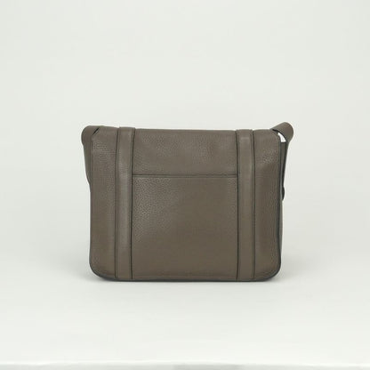 Hermes Steve Caporal 28 Shoulder Bag Taurillon Clemence Taupe Gray Silver