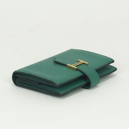 Hermes Bearn Mini Wallet with Coin Purse Bifold Mini Epsom Vertigo Vert Green
