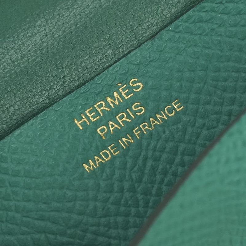 Hermes Bearn Mini Wallet with Coin Purse Bifold Mini Epsom Vertigo Vert Green