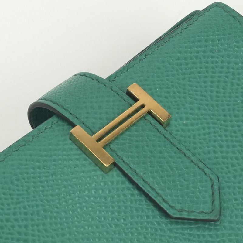 Hermes Bearn Mini Wallet with Coin Purse Bifold Mini Epsom Vertigo Vert Green