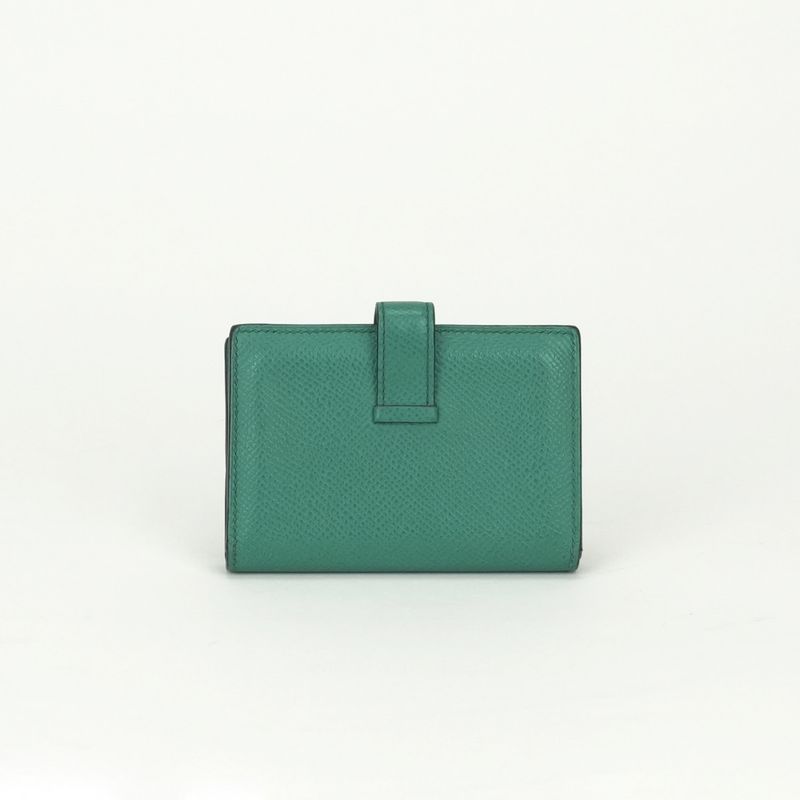 Hermes Bearn Mini Wallet with Coin Purse Bifold Mini Epsom Vertigo Vert Green