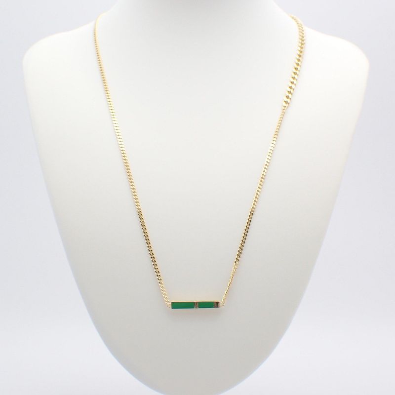 Bottega Veneta ID Chain Necklace Gold Green
