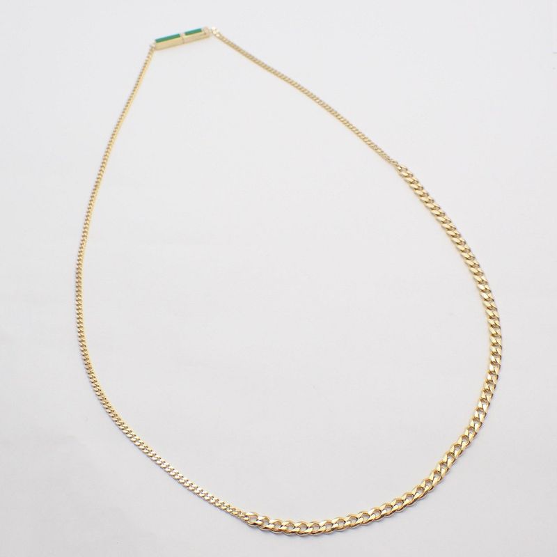 Bottega Veneta ID Chain Necklace Gold Green