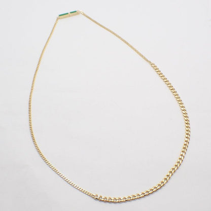 Bottega Veneta ID Chain Necklace Gold Green