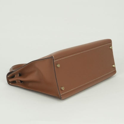 Hermes Kelly 32 Tote Shoulder Bag Courchevel Gold Brown 2-Way