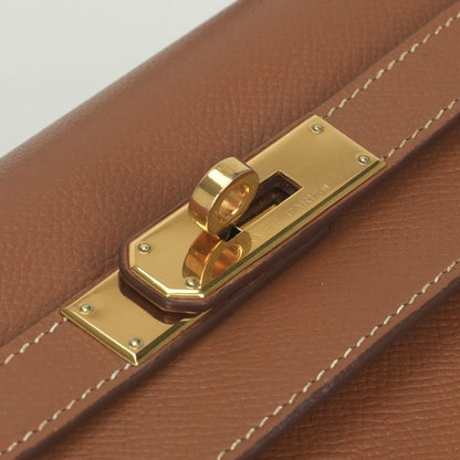 Hermes Kelly 32 Tote Shoulder Bag Courchevel Gold Brown 2-Way