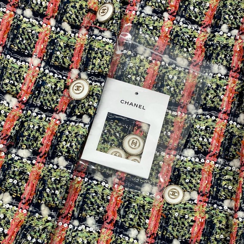 Chanel Cd7 Cruise Line Sequin Blend Tweed Jacket 34 CC Logo Button