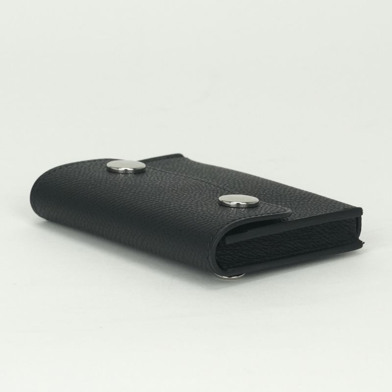 Hermes Snap Card Case Epsom Noir Black Silver Veau