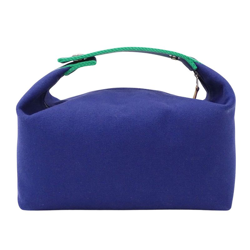 Hermes Handbag Bride-a-Brac GM Canvas Marine Blue 03 Pouch Case Makeup Simple