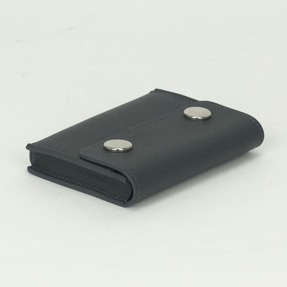 Hermes Knap Card Case Swift Graphite Gray Silver V-swift