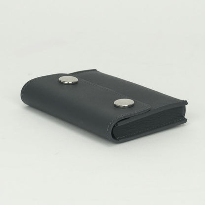 Hermes Knap Card Case Swift Graphite Gray Silver V-swift