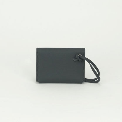 Hermes Knap Card Case Swift Graphite Gray Silver V-swift