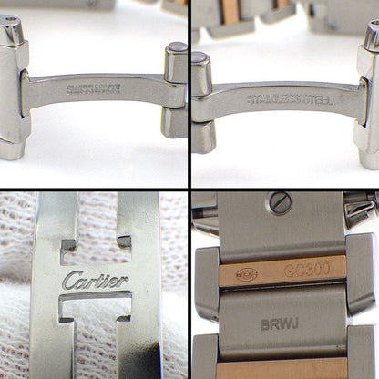 Cartier Watch Tank Francaise SM 11 Point Diamond Index Square Guilloche Silver