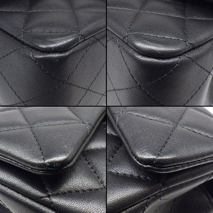 Chanel Shoulder Bag Quilted 20 Top Handle Mini Classic Black Lambskin Gold