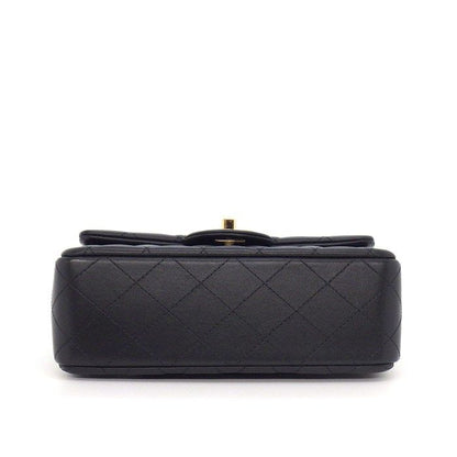 Chanel Shoulder Bag Quilted 20 Top Handle Mini Classic Black Lambskin Gold