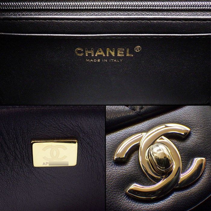 Chanel Shoulder Bag Quilted 20 Top Handle Mini Classic Black Lambskin Gold