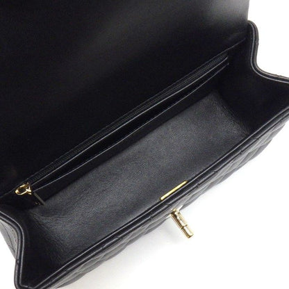 Chanel Shoulder Bag Quilted 20 Top Handle Mini Classic Black Lambskin Gold