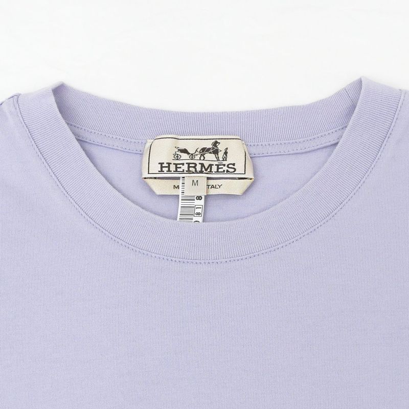 Hermes T-Shirt Purple M Cotton Cleaned