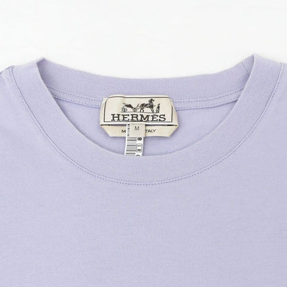 Hermes T-Shirt Purple M Cotton Cleaned