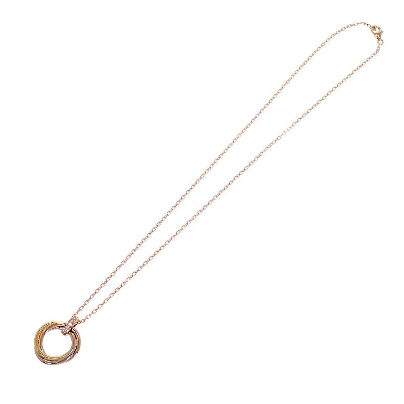 Cartier Trinity Necklace Pendant 18k Yellow Gold 18k Pink 18k White Diamond
