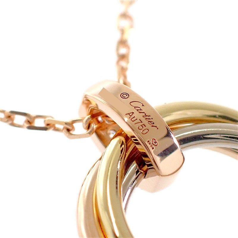 Cartier Trinity Necklace Pendant 18k Yellow Gold 18k Pink 18k White Diamond