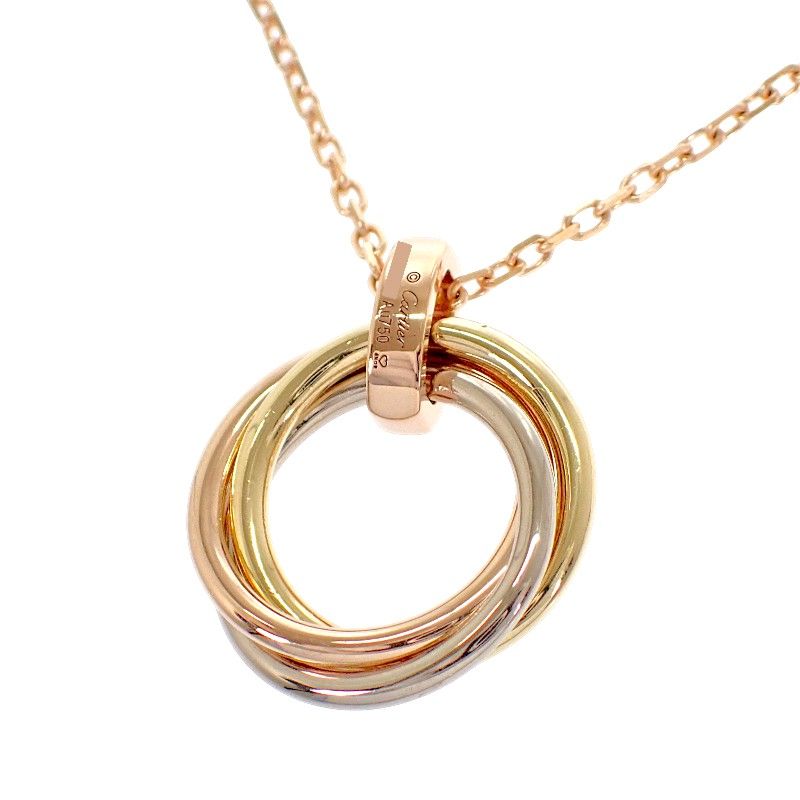 Cartier Trinity Necklace Pendant 18k Yellow Gold 18k Pink 18k White Diamond