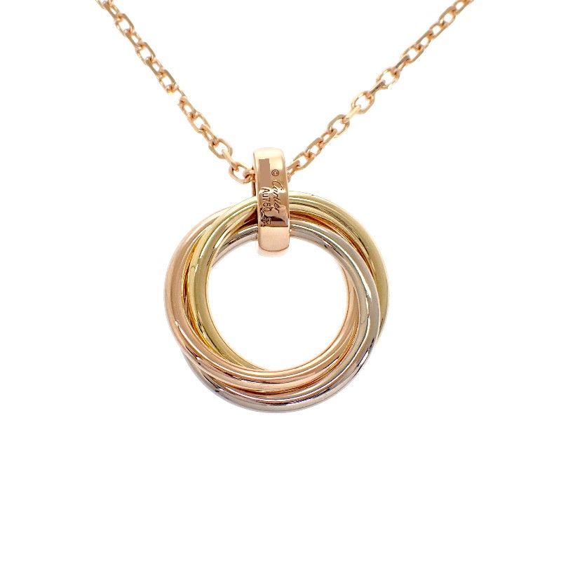 Cartier Trinity Necklace Pendant 18k Yellow Gold 18k Pink 18k White Diamond
