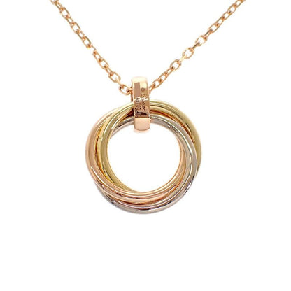 Cartier Trinity Necklace Pendant 18k Yellow Gold 18k Pink 18k White Diamond