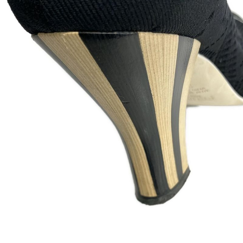 Fendi Short Boots 39 Black White Knit Sock