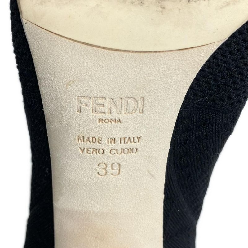 Fendi Short Boots 39 Black White Knit Sock
