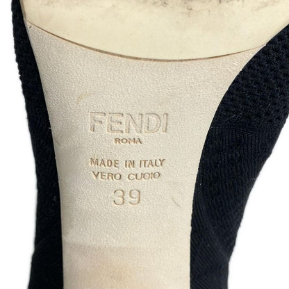 Fendi Short Boots 39 Black White Knit Sock