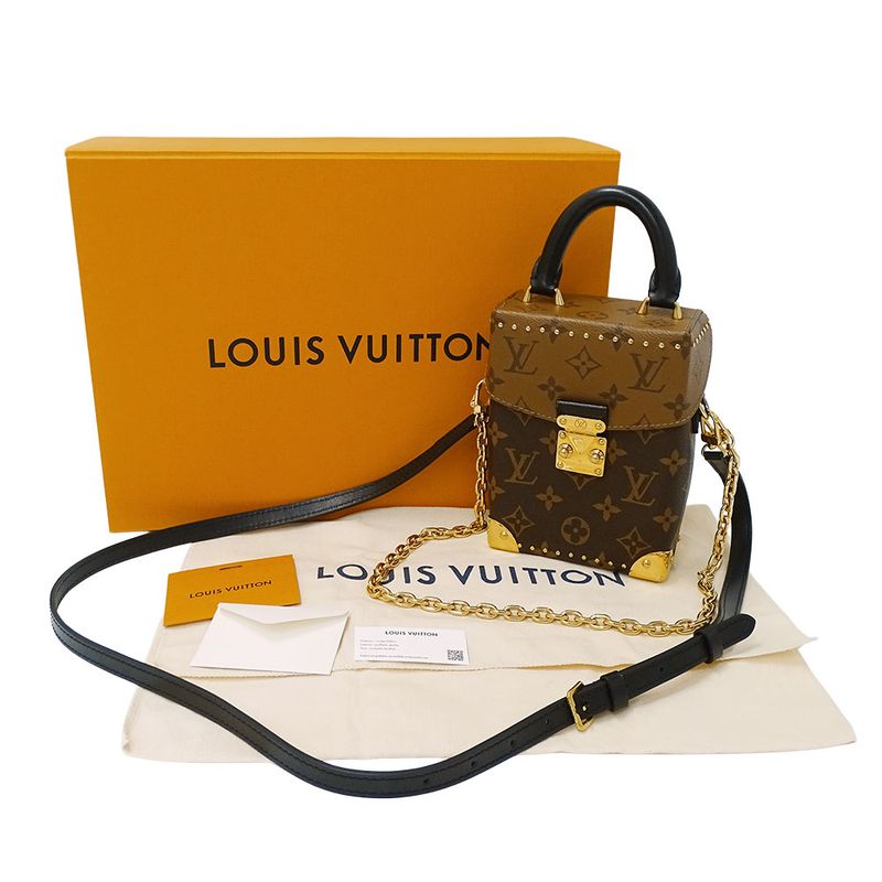 Louis Vuitton 2-Way Shoulder Bag Monogram Reverse Canvas Camera Box Brown