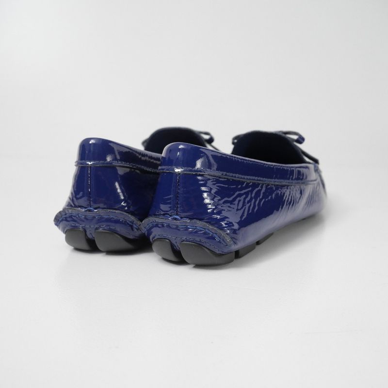 Prada Loafers 37.5 Enamel Ribbon Driving Shoes