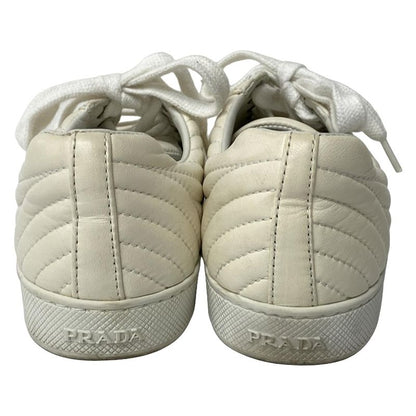 Prada Sneakers 35 Ivory Quilted Leather