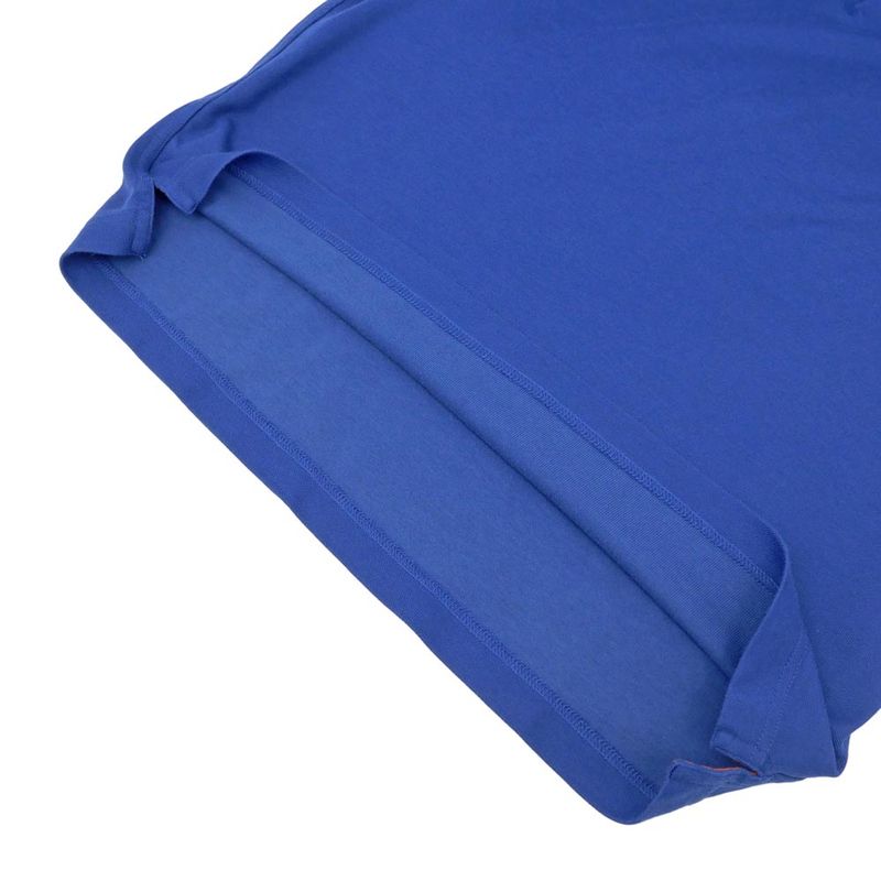 Hermes Series Button Polo Shirt Short Sleeve Blue L Cotton Polyester Cleaned