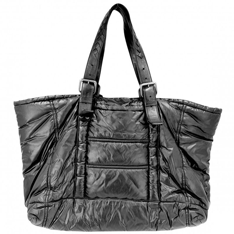 Bottega Veneta Tote Intrecciato Spinner Car Handbag Nylon Leather Black