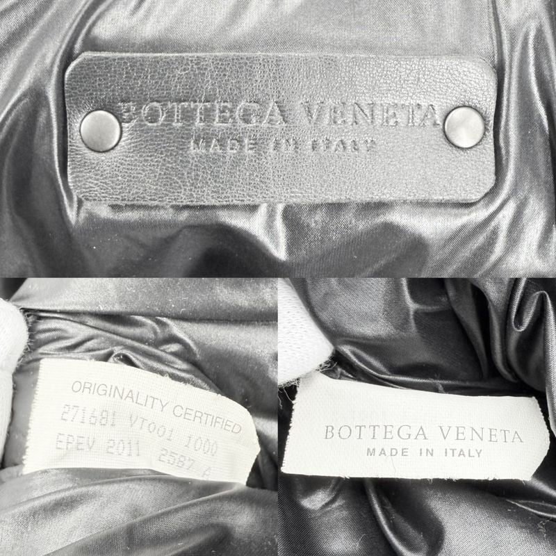 Bottega Veneta Tote Intrecciato Spinner Car Handbag Nylon Leather Black
