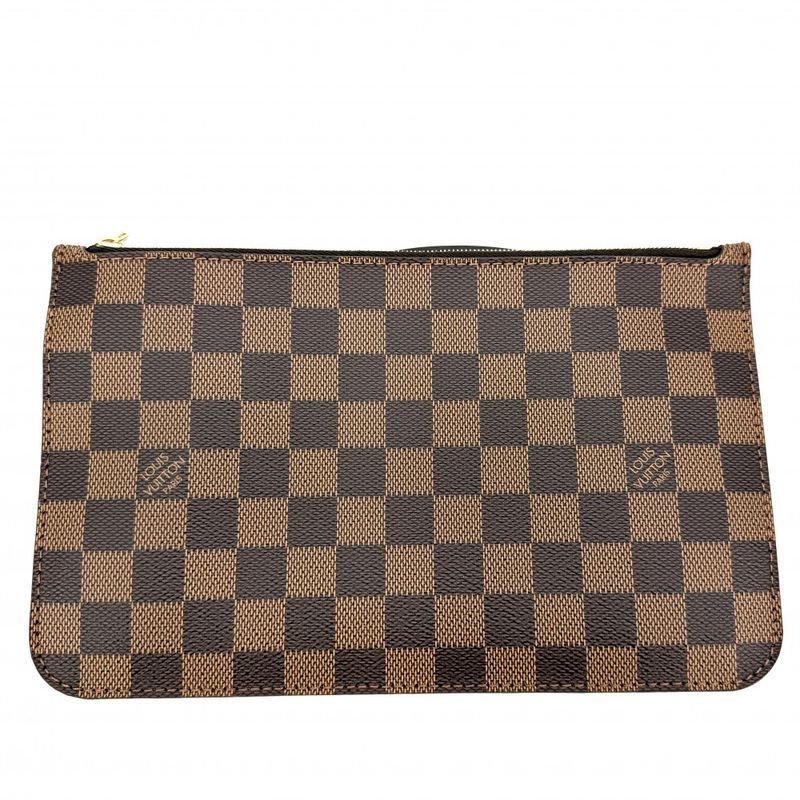 Louis Vuitton Tote Neverfull MM Handbag Shoulder Damier Canvas Brown Gold