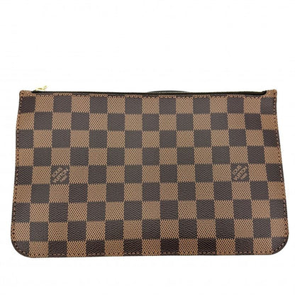 Louis Vuitton Tote Neverfull MM Handbag Shoulder Damier Canvas Brown Gold