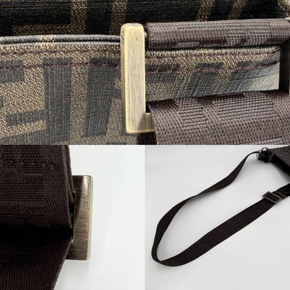 Fendi Shoulder Bag Zucca Bag Mamma Bucket Brown Gold